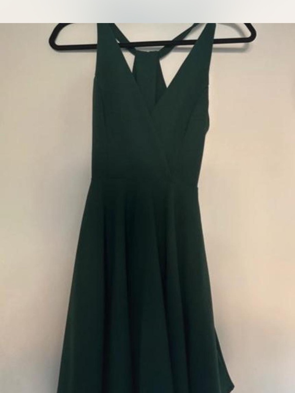 Lulus V-Neck Green Fit & Flare Dress